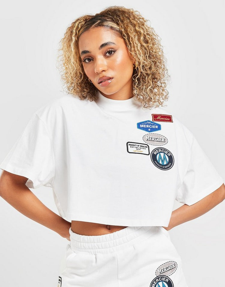 MERCIER T-Shirt Badge Boyfriend Crop