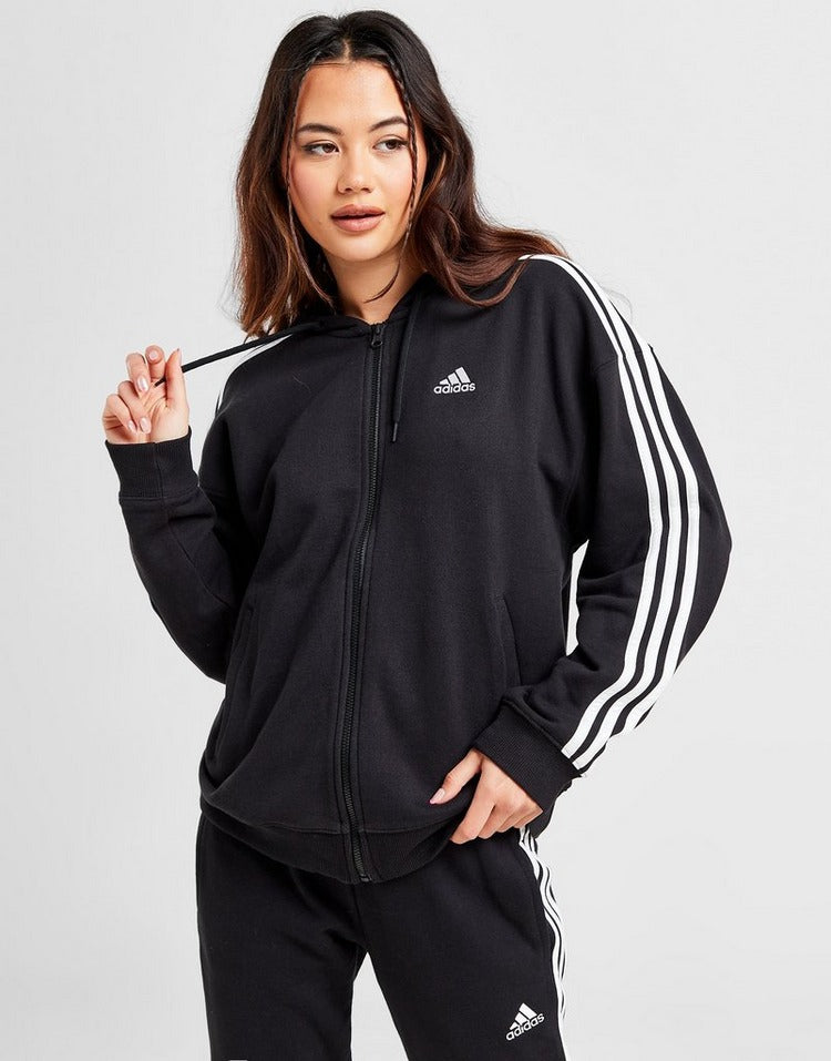 adidas Badge of Sport 3-Stripes Full Zip Hoodie